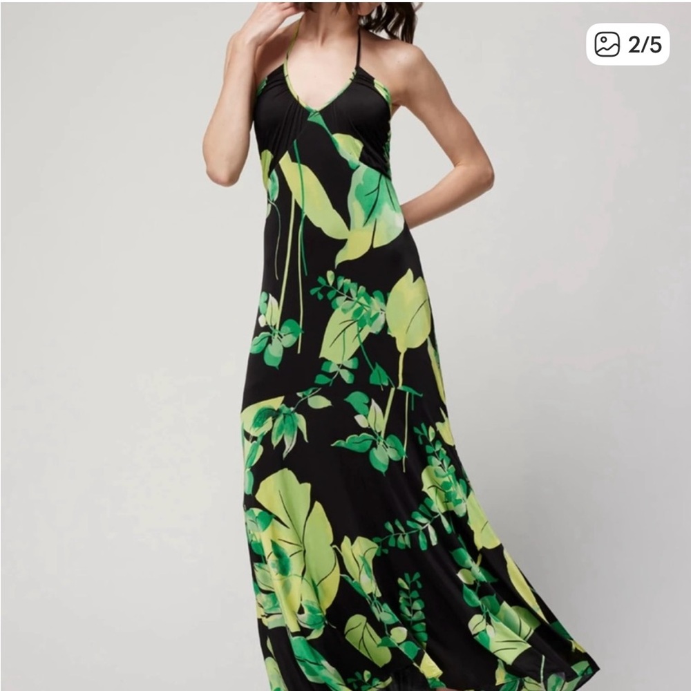 White House Black Market Tie Neck Halter Maxi Dress - Size 12